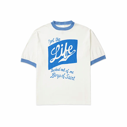 セントマイケル I got the Life Boys of Saint カラーブロックデザインの半袖Tシャツ
