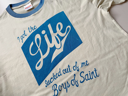 セントマイケル I got the Life Boys of Saint カラーブロックデザインの半袖Tシャツ