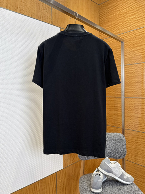 ヴェルサーチコピー メデューサ刺繍入りクルーネック半袖Tシャツ