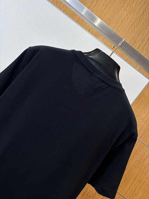 ヴェルサーチコピー メデューサ刺繍入りクルーネック半袖Tシャツ