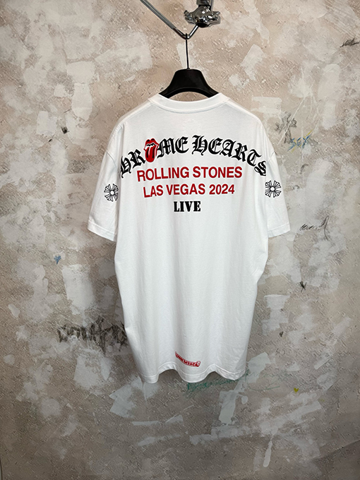 クロムハーツコピー ローリングストーンズ ニューヨーク限定 タン半袖Tシャツ