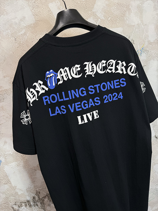 クロムハーツコピー ローリングストーンズ ニューヨーク限定 タン半袖Tシャツ