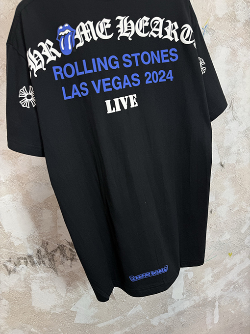 クロムハーツコピー ローリングストーンズ ニューヨーク限定 タン半袖Tシャツ