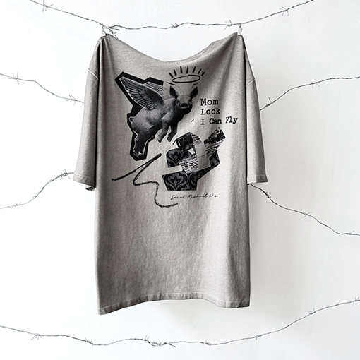 セントマイケル 限定ホワイトインクダイレクトプリント半袖Tシャツ