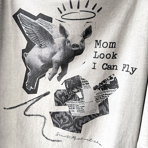 セントマイケル 限定ホワイトインクダイレクトプリント半袖Tシャツ