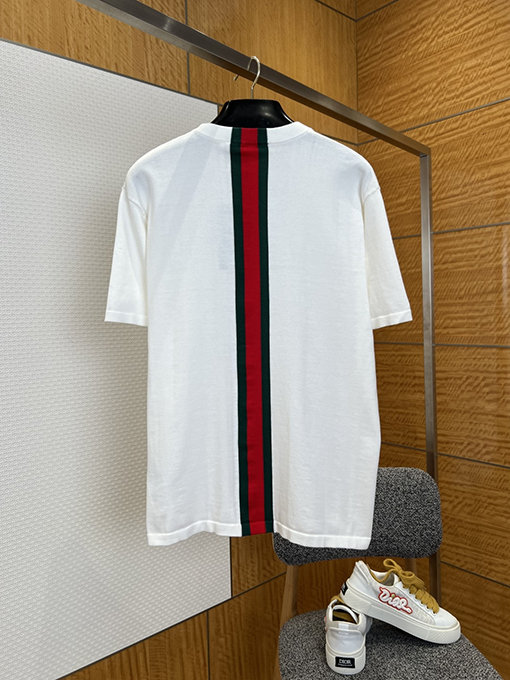 グッチコピー リボン装飾付きニット半袖Tシャツ