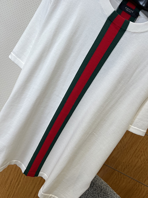 グッチコピー リボン装飾付きニット半袖Tシャツ
