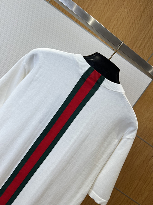 グッチコピー リボン装飾付きニット半袖Tシャツ