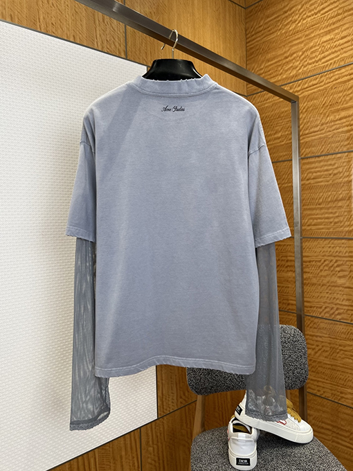アクネストゥディオズ Acne Studios ローズプリントメッシュフェイクツーピース長袖シャツ