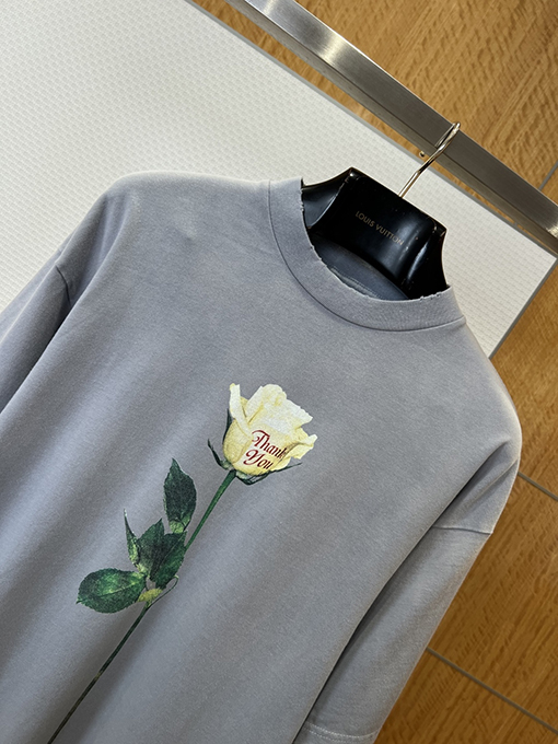 アクネストゥディオズ Acne Studios ローズプリントメッシュフェイクツーピース長袖シャツ