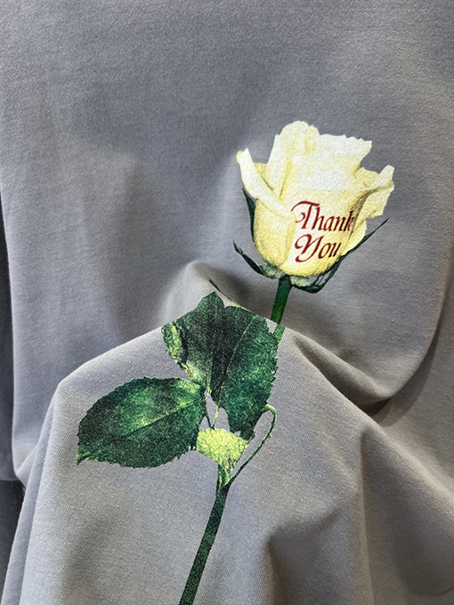 アクネストゥディオズ Acne Studios ローズプリントメッシュフェイクツーピース長袖シャツ