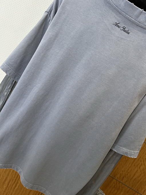 アクネストゥディオズ Acne Studios ローズプリントメッシュフェイクツーピース長袖シャツ