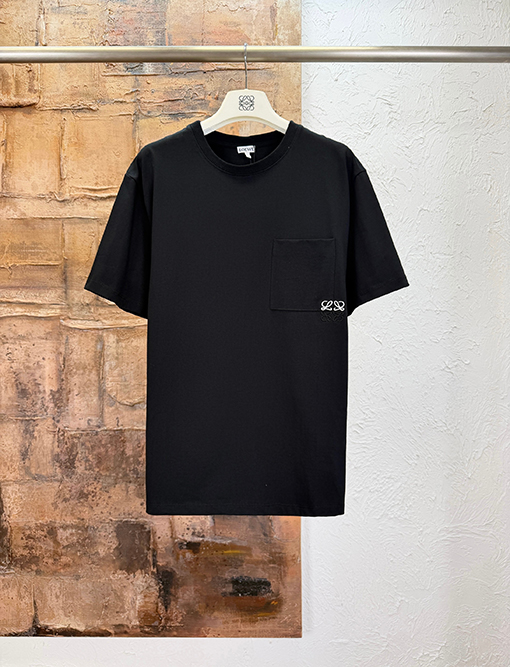 ロエベコピー ポケット刺繍入り半袖Tシャツ