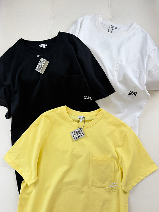 ロエベコピー ポケット刺繍入り半袖Tシャツ