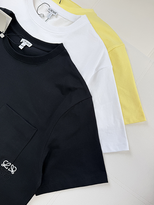 ロエベコピー ポケット刺繍入り半袖Tシャツ