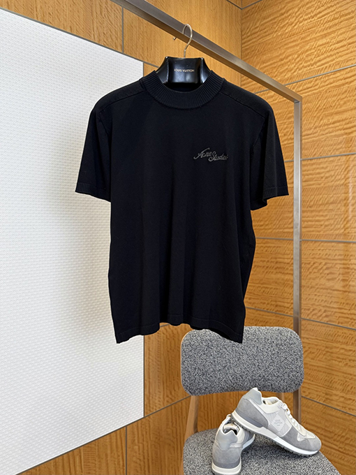アクネストゥディオズスーパーコピー Acne Studios 手書き刺繍入りニット半袖Tシャツ