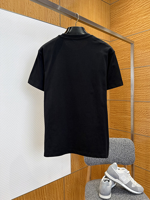 バーバリーコピー メタルウォーホースのロゴ入り無地カジュアル半袖Tシャツ