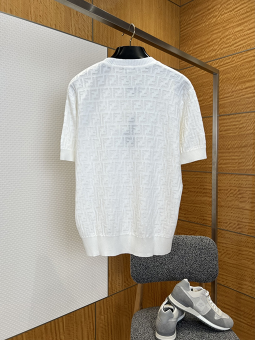 フェンディ ダブルFジャカードニット半袖Tシャツ