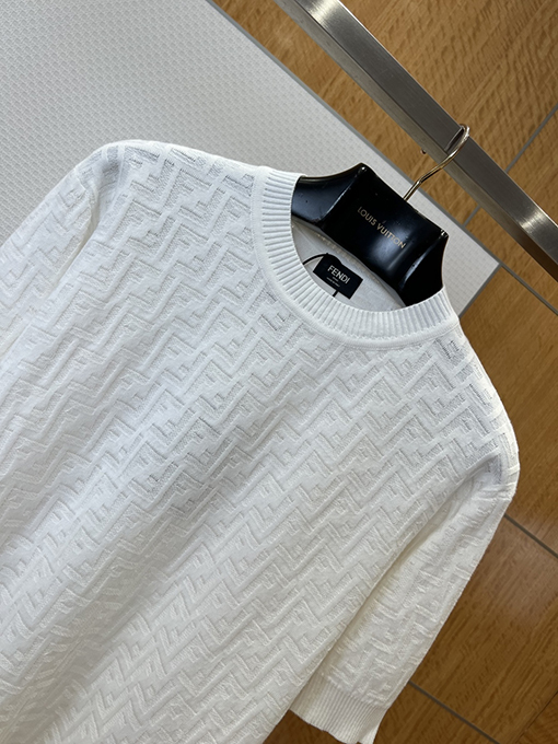 フェンディ ダブルFジャカードニット半袖Tシャツ