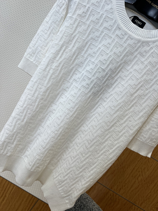 フェンディ ダブルFジャカードニット半袖Tシャツ