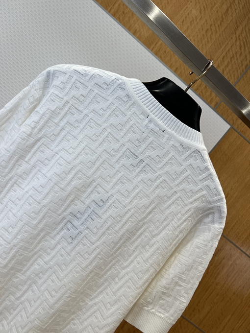 フェンディ ダブルFジャカードニット半袖Tシャツ