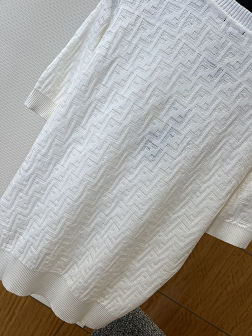 フェンディ ダブルFジャカードニット半袖Tシャツ