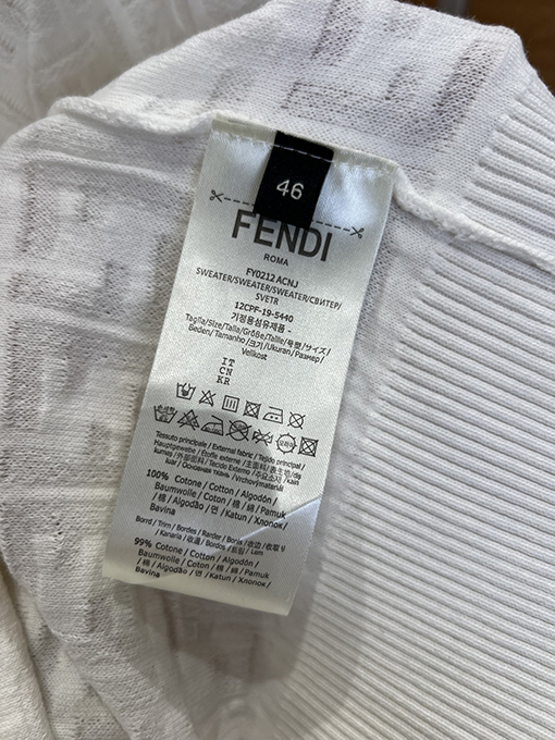 フェンディ ダブルFジャカードニット半袖Tシャツ