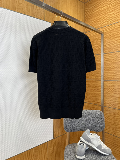 フェンディ ダブルFジャカードニット半袖Tシャツ