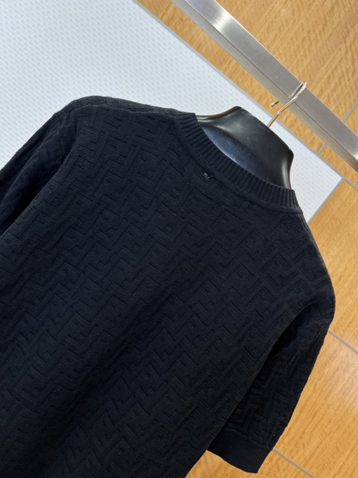 フェンディ ダブルFジャカードニット半袖Tシャツ