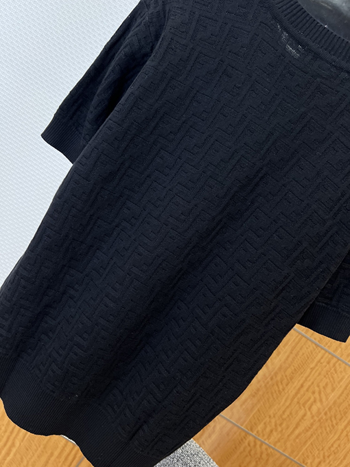 フェンディ ダブルFジャカードニット半袖Tシャツ