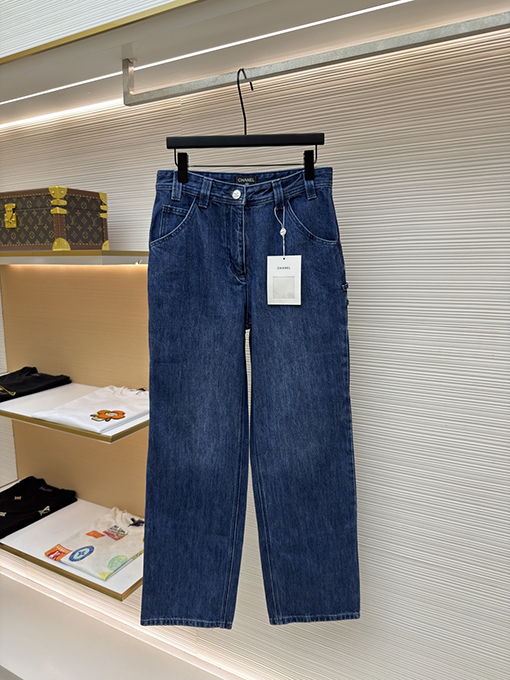 シャネルコピー レディースダブルCロゴ入りワークジーンズ