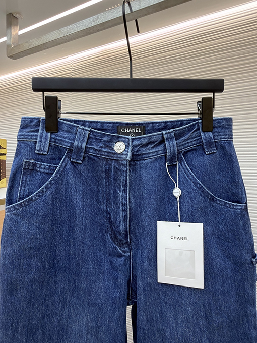 シャネルコピー レディースダブルCロゴ入りワークジーンズ