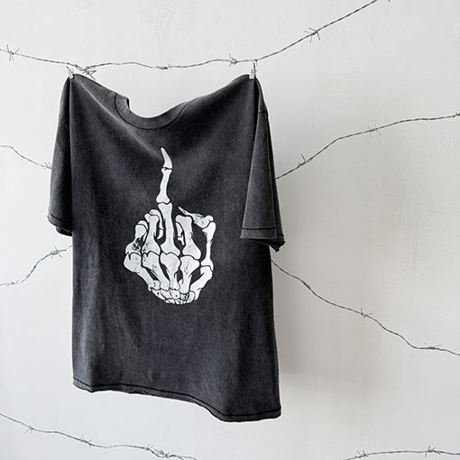 セントマイケル 反逆なモーターサイクルスカル限定半袖Tシャツ