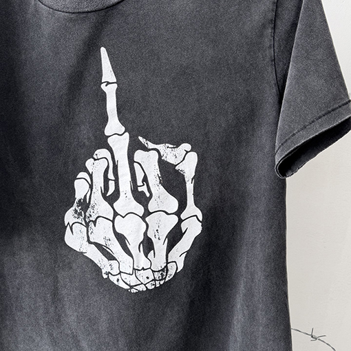 セントマイケル 反逆なモーターサイクルスカル限定半袖Tシャツ