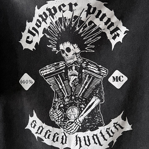 セントマイケル 反逆なモーターサイクルスカル限定半袖Tシャツ