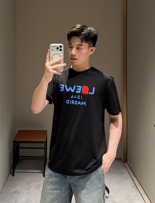ロエベコピー Loewe 180周年記念プリント刺繍入り半袖Tシャツ