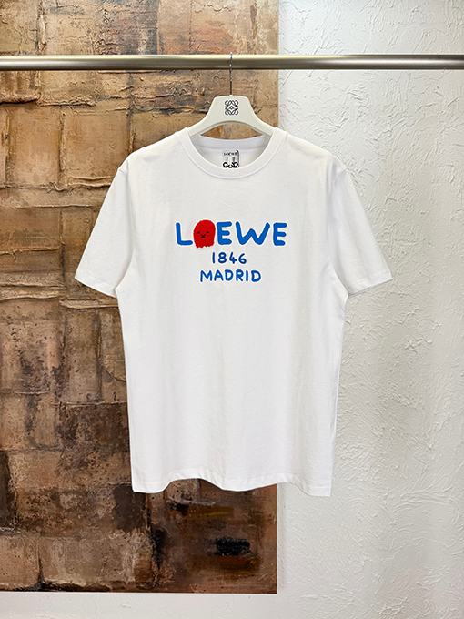 ロエベコピー Loewe 180周年記念プリント刺繍入り半袖Tシャツ