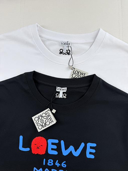 ロエベコピー Loewe 180周年記念プリント刺繍入り半袖Tシャツ
