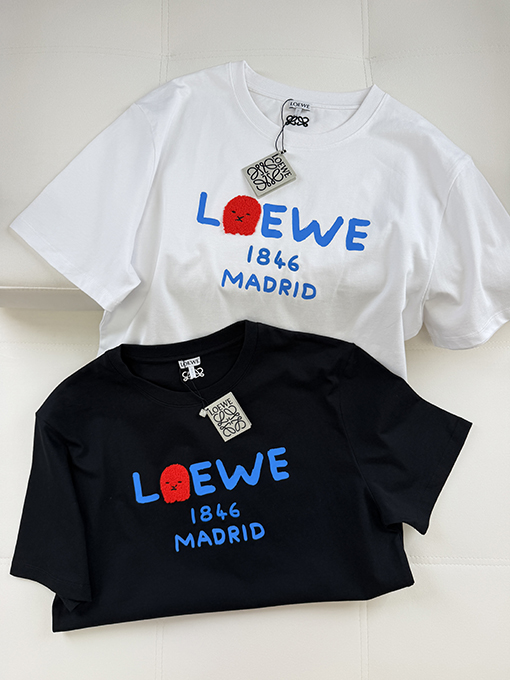 ロエベコピー Loewe 180周年記念プリント刺繍入り半袖Tシャツ