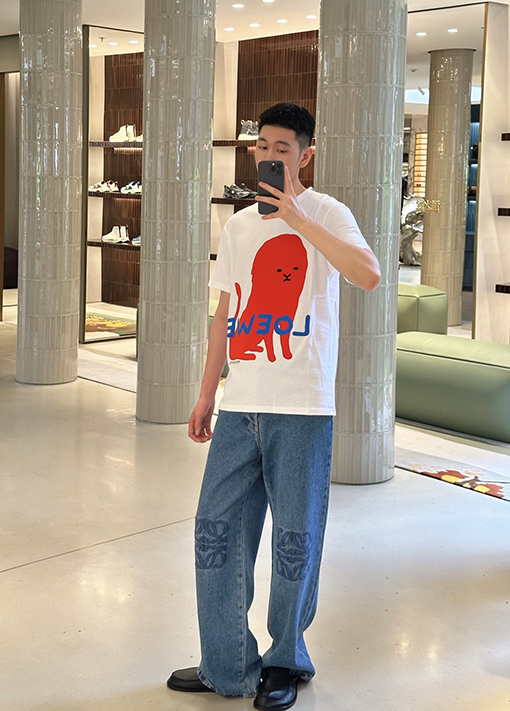 ロエベ Loewe 新モデル180周年記念プリント刺繍入り半袖Tシャツ