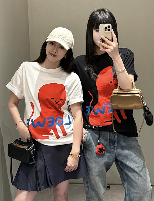 ロエベ Loewe 新モデル180周年記念プリント刺繍入り半袖Tシャツ