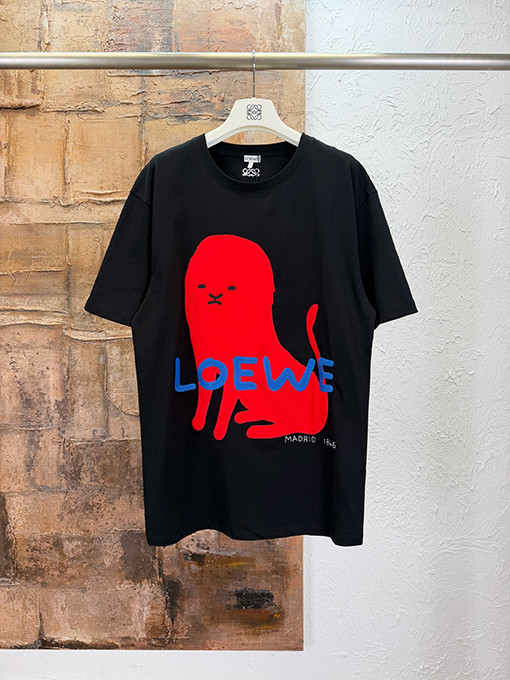 ロエベ Loewe 新モデル180周年記念プリント刺繍入り半袖Tシャツ