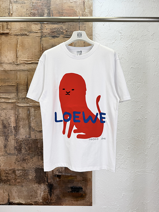 ロエベ Loewe 新モデル180周年記念プリント刺繍入り半袖Tシャツ