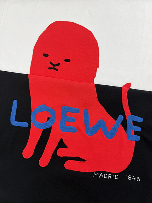 ロエベ Loewe 新モデル180周年記念プリント刺繍入り半袖Tシャツ