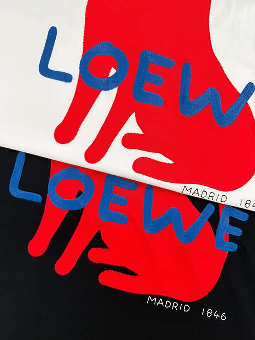 ロエベ Loewe 新モデル180周年記念プリント刺繍入り半袖Tシャツ