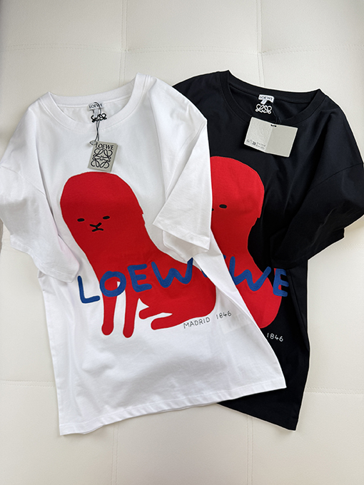 ロエベ Loewe 新モデル180周年記念プリント刺繍入り半袖Tシャツ