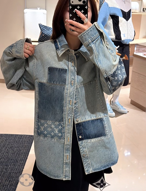 ルイヴィトンスーパーコピー パッチワークデニムシャツジャケット