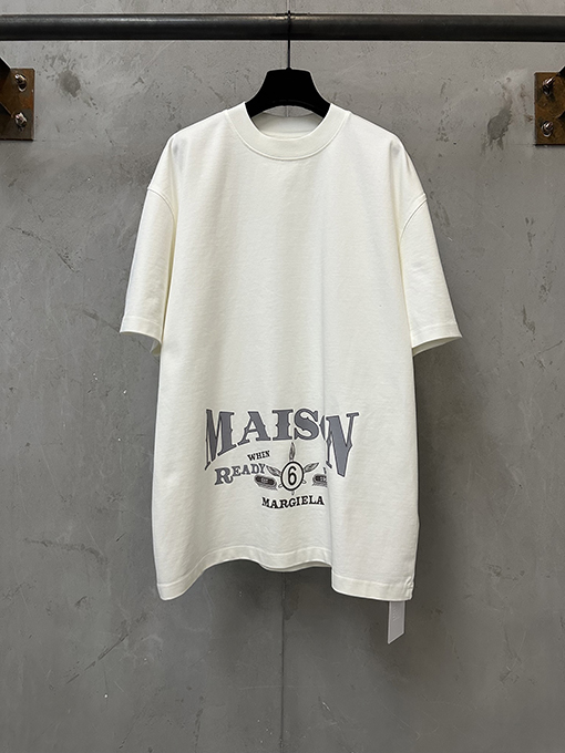 マルタン マルジェラ レトロロゴプリントの半袖Tシャツ