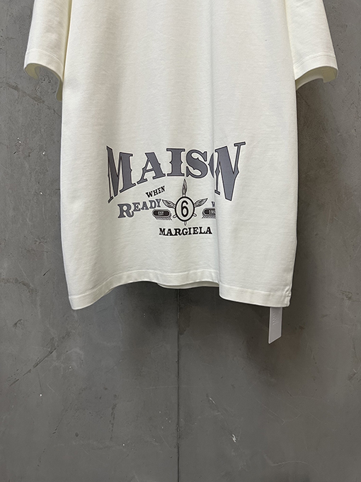 マルタン マルジェラ レトロロゴプリントの半袖Tシャツ