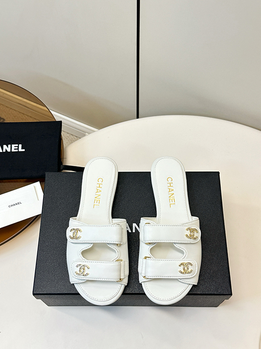 シャネルスーパーコピー レディースダブルストラップのベルクロフラットサンダル